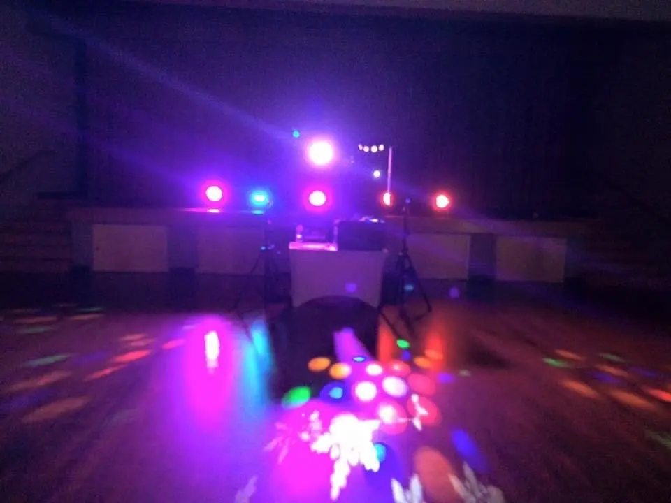 Reception room with event lighting