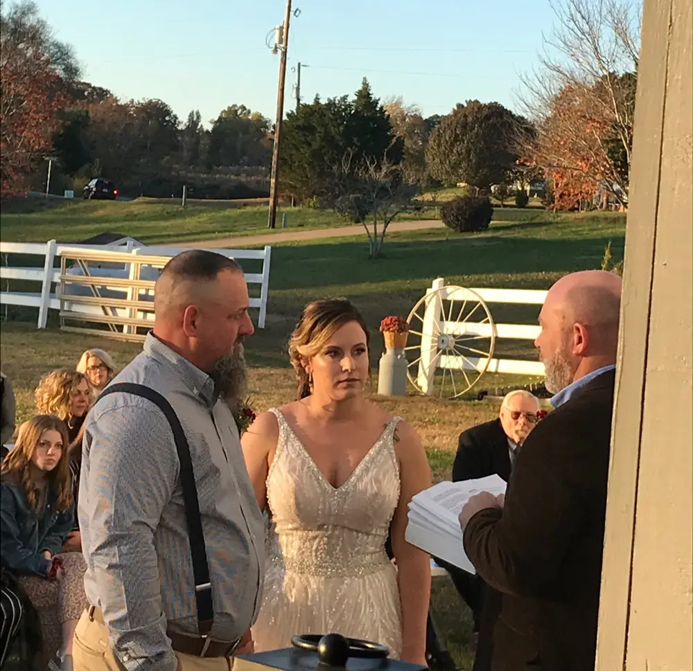 Bride and groom exchanging vows with clear ceremony sound