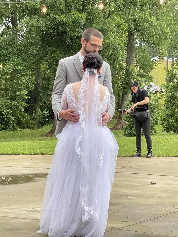 Wedding couple at their reception in Western NC